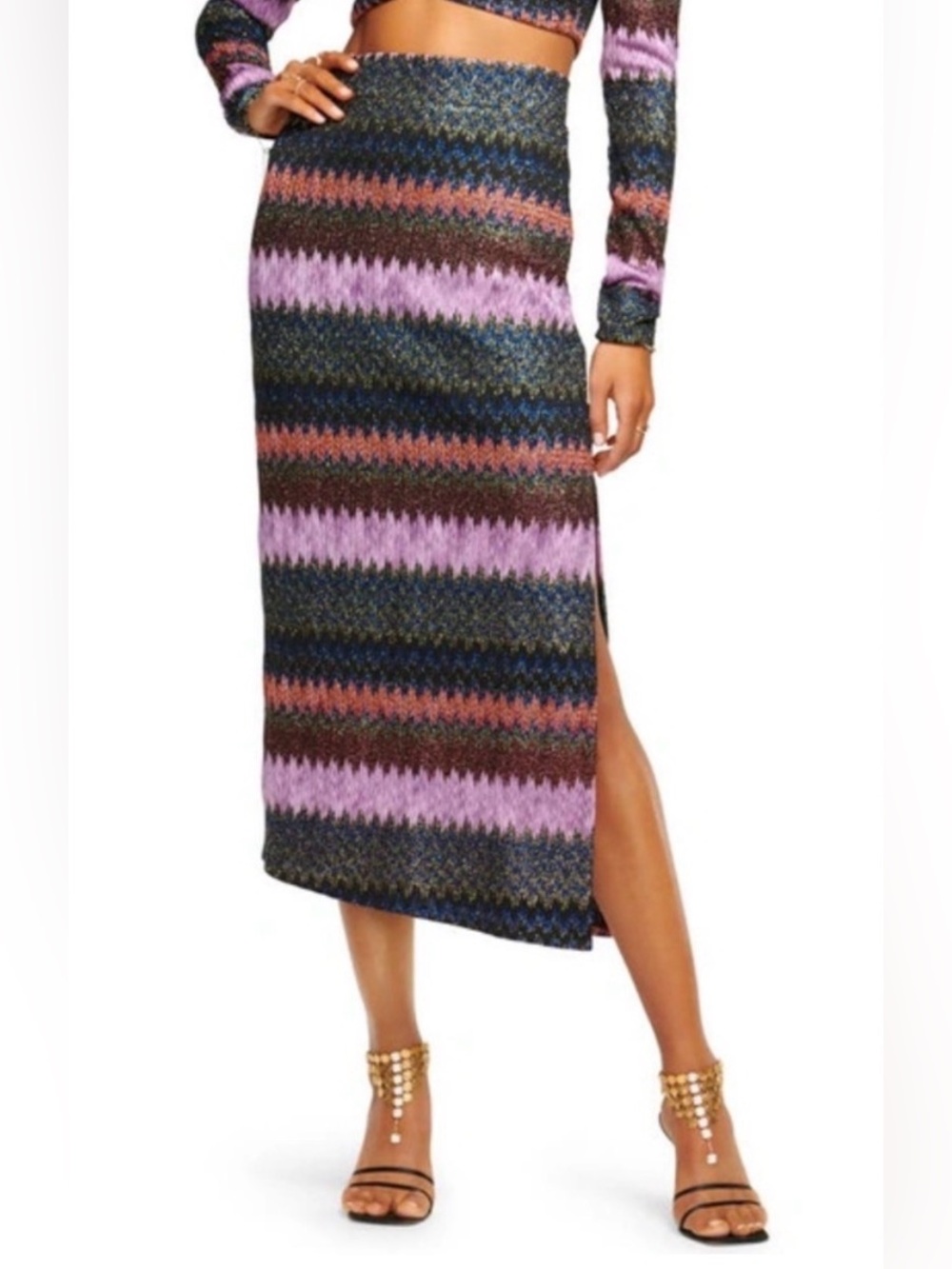 Ramy Brook - Metallic Knit “Whiskey” Skirt